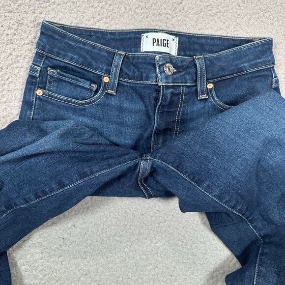 Paige Skyline Ankle Peg Jeans Women 25 Blue Skinny Denim Stretch Slim Fit Casual - Picture 4 of 9